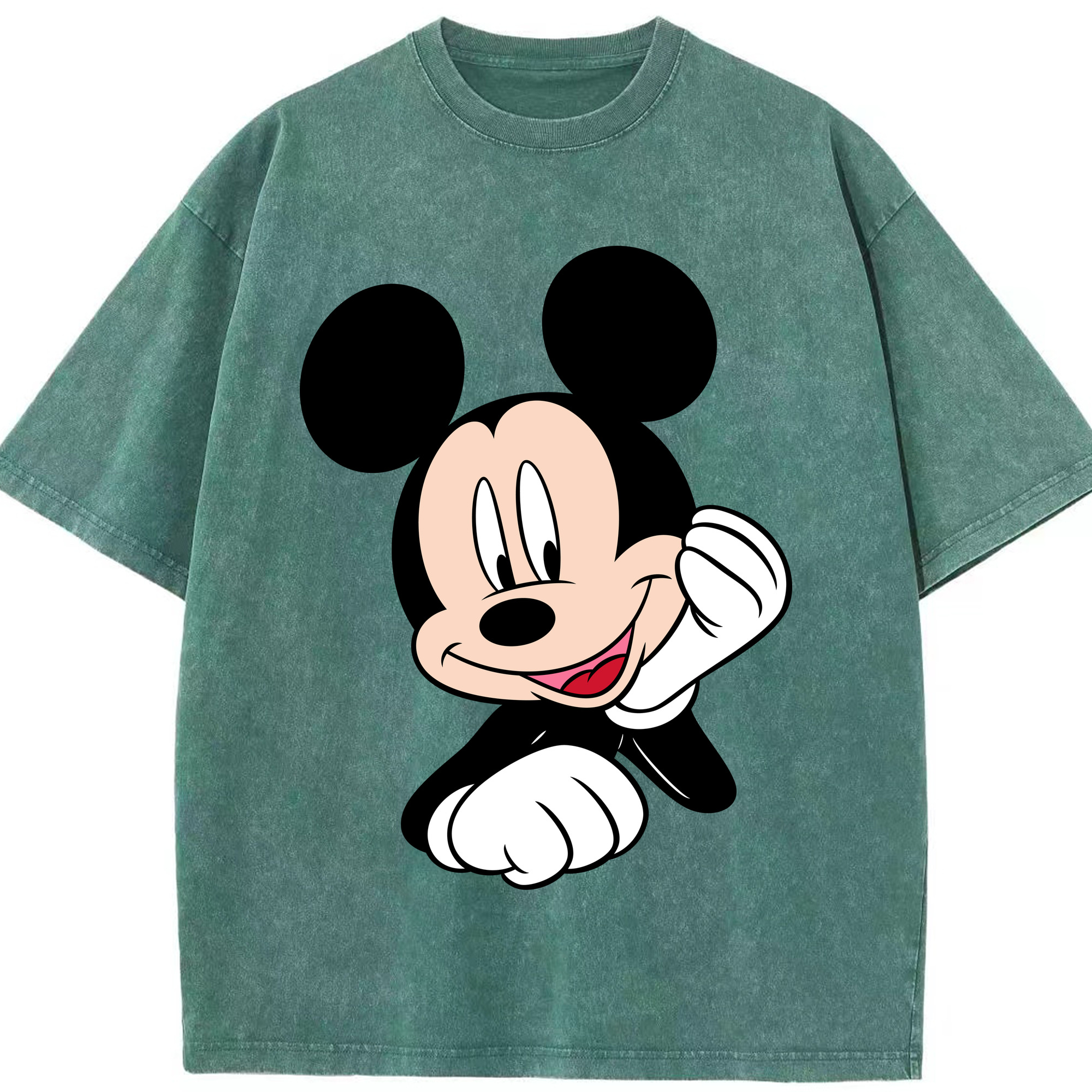（画像用） ミッキーマウス Mickey Mouse 綿100% ヴィンテージ風 半袖Tシャツ（フロントプリント）